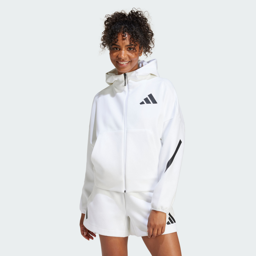   女軟 殼 連帽 外套 白 Z.N.E. 連帽外套JE7849 | adidas台灣官方購物網站
