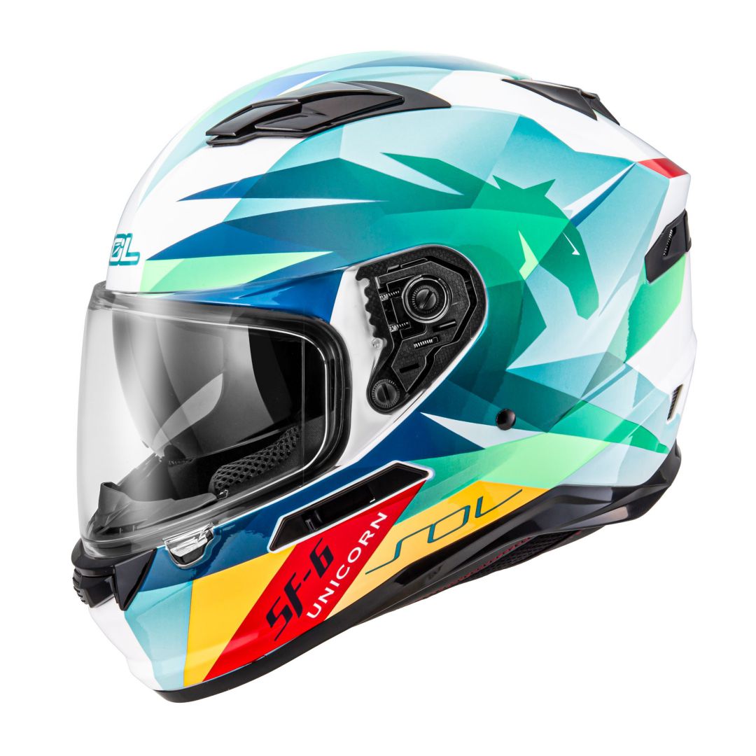 國產首選全罩】SOL SF6 獨角獸白綠全罩安全帽
