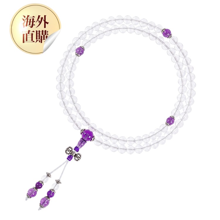 智慧除障白水晶108顆念珠-8mm（限海外直購）Prayer Beads