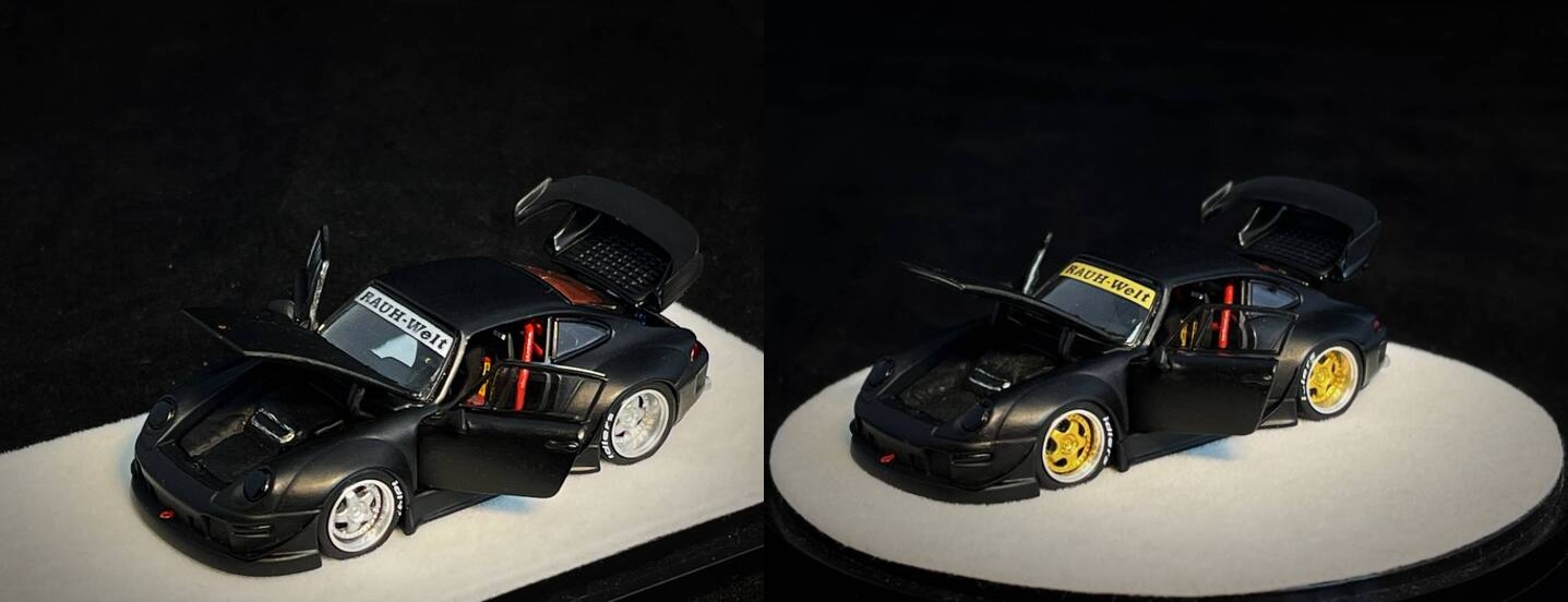 PGM 1/64 保時捷RWB993 Matte Black 消光黑版全合金可開標準版金輪