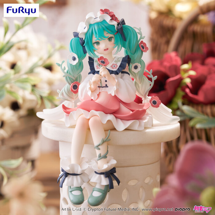 花蓮 Furyu 景品初音未來泡麵蓋公仔銀蓮花精靈Ver.