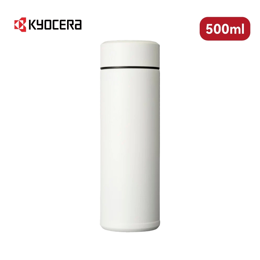 太曼妮】Kyocera 陶瓷塗層旋蓋式真空保溫杯500ml(霧藍.深灰.白)(MB-17S