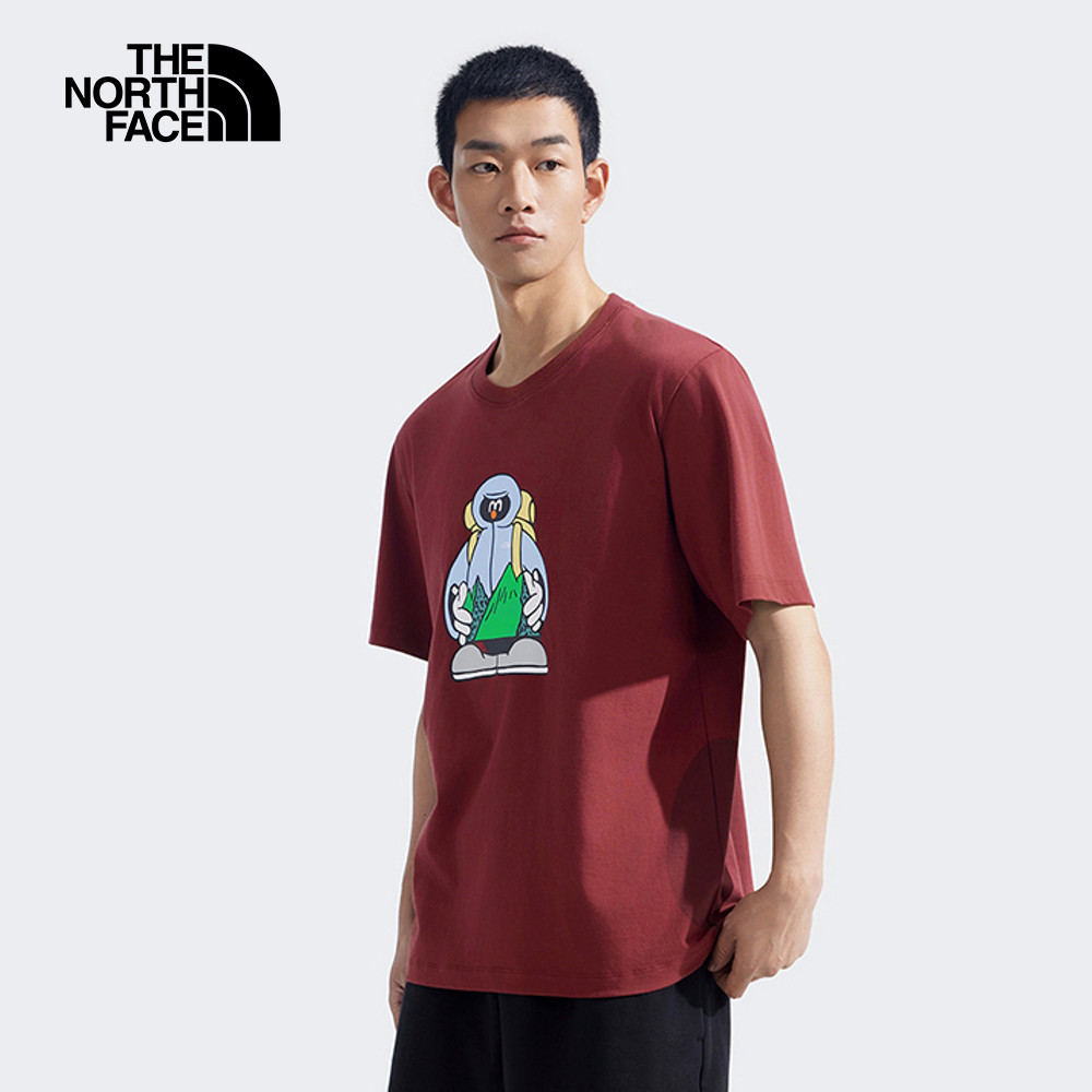 The North Face北面男女款紅色純棉短袖T恤｜8GYZ0VO