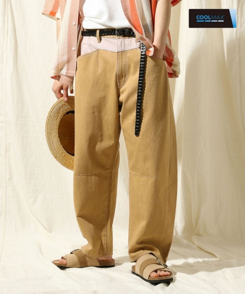 niko and男JEANS丹寧牛仔異色拼接寬褲長褲-三色-323342