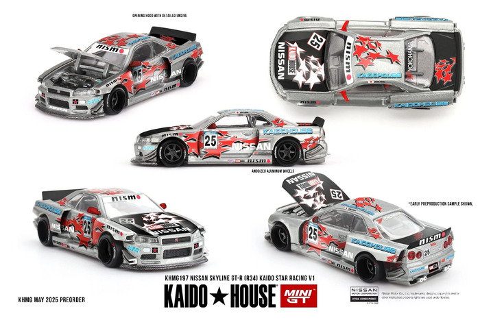 Kaido House x MINIGT 1/64 日產Nissan Skyline GT-R (R34) Kaido Star