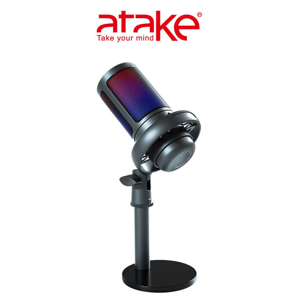 ATake】USB電容式麥克風USB麥克風RGB 心型指向麥克風麥克風隨插即用USB