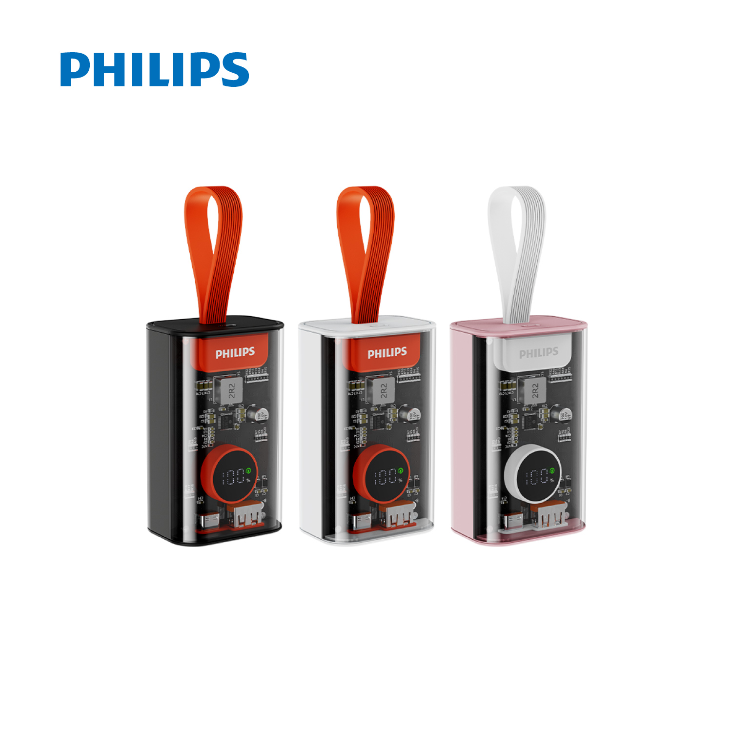 點數再折】PHILIPS 飛利浦FunCube2.0 10000mAh行動電源透明款DLP5715C