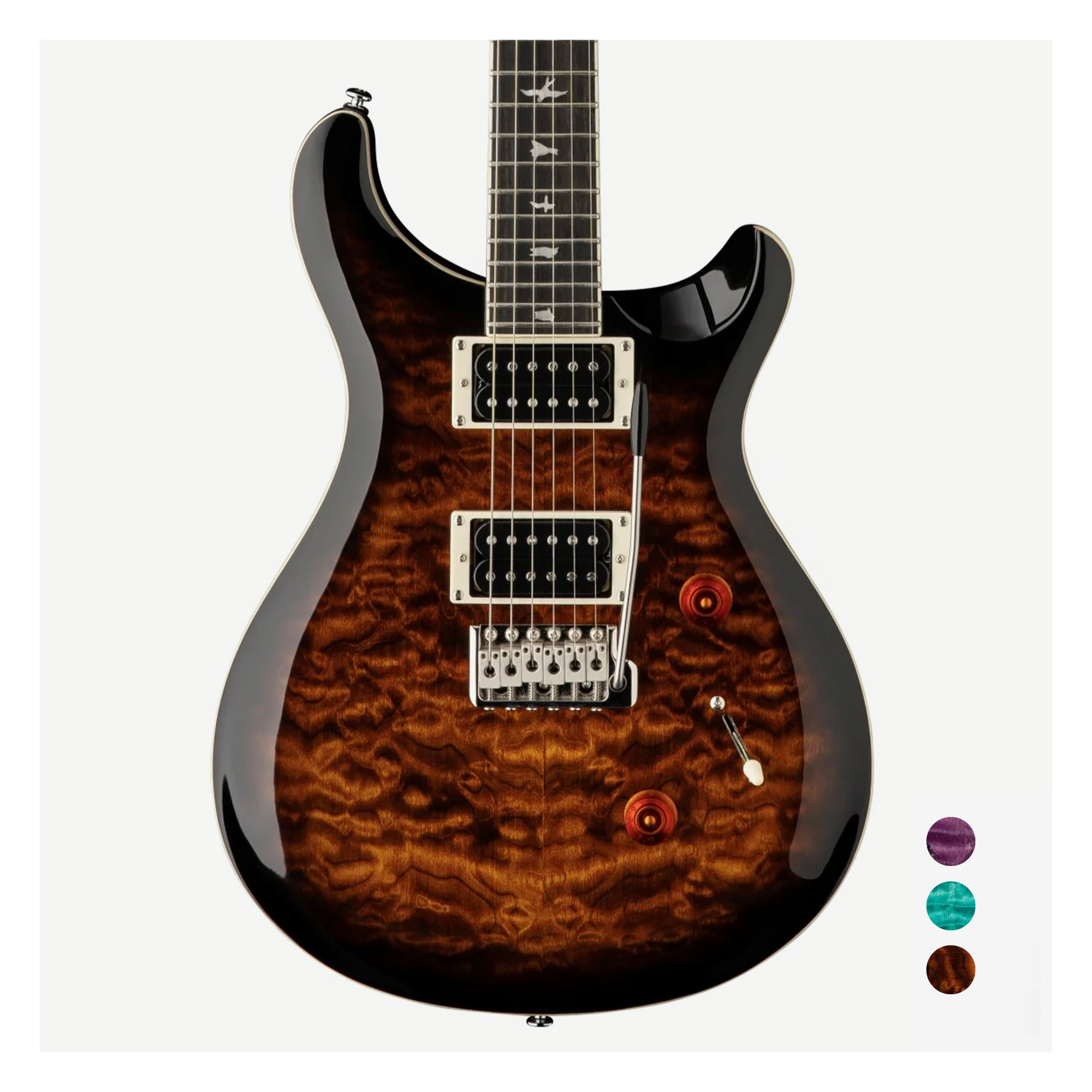 PRS SE Custom 24 Quilt 電吉他雙雙小搖座琥珀黑玫瑰木指板