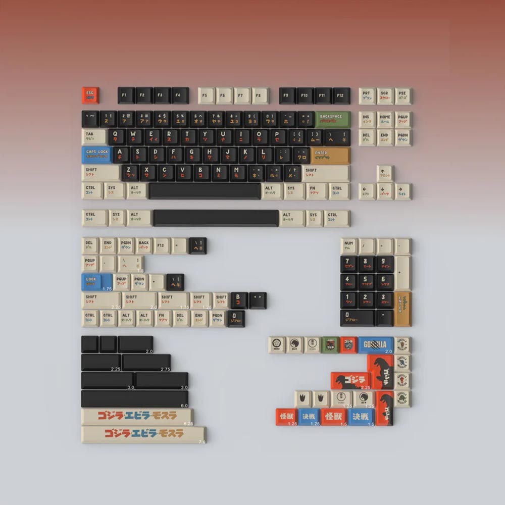 Keytok 黑色經典哥吉拉矮軸鍵帽