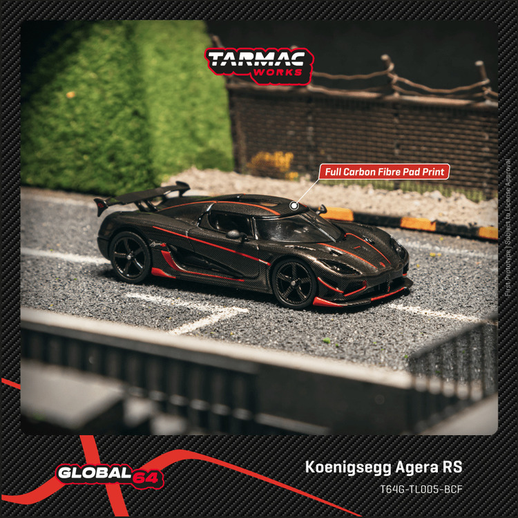 預購) TARMAC WORKS 1/64 柯尼賽克Koenigsegg Agera RS Black Carbon