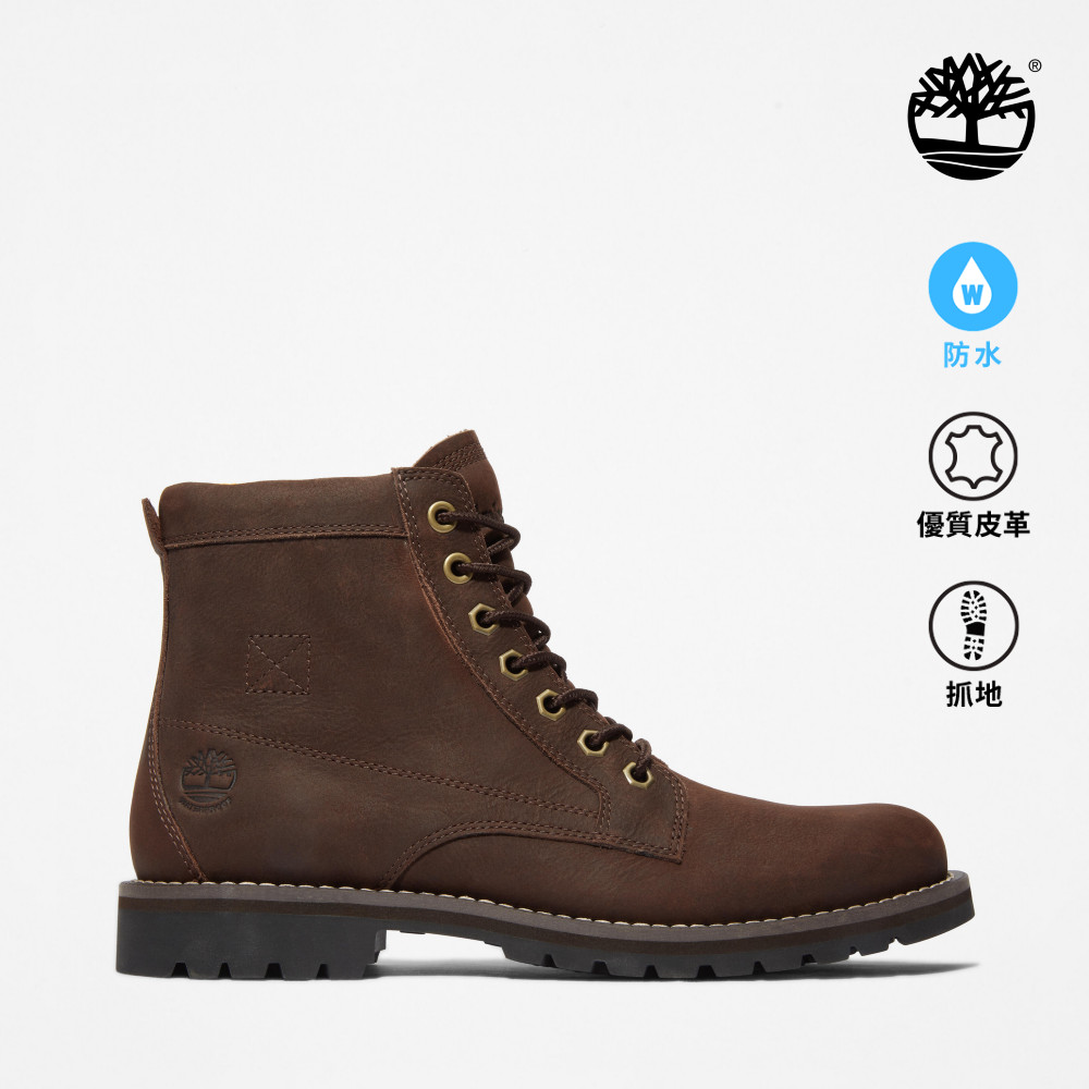 Timberland 男款深棕色戶外休閒防水靴