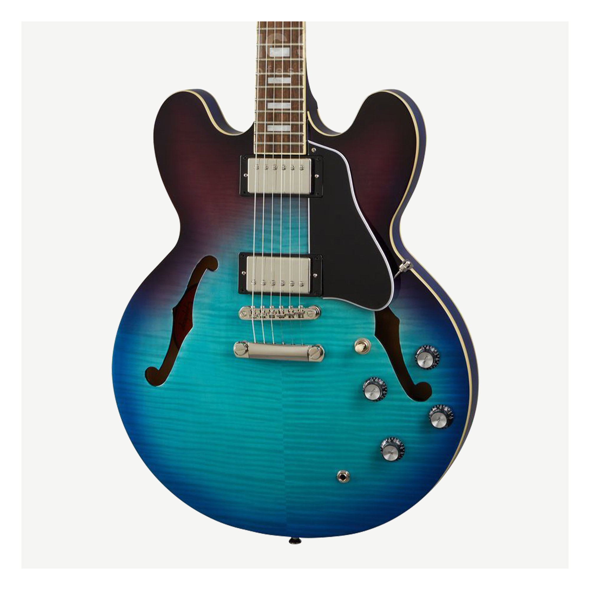 Epiphone ES-335 Blueberry Burst Figured HH 電吉他半空心雙雙無搖座
