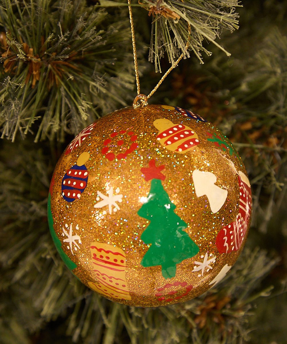 niko and聖誕裝飾Xmas手繪塗鴉紙球吊飾7cm-四款-459387