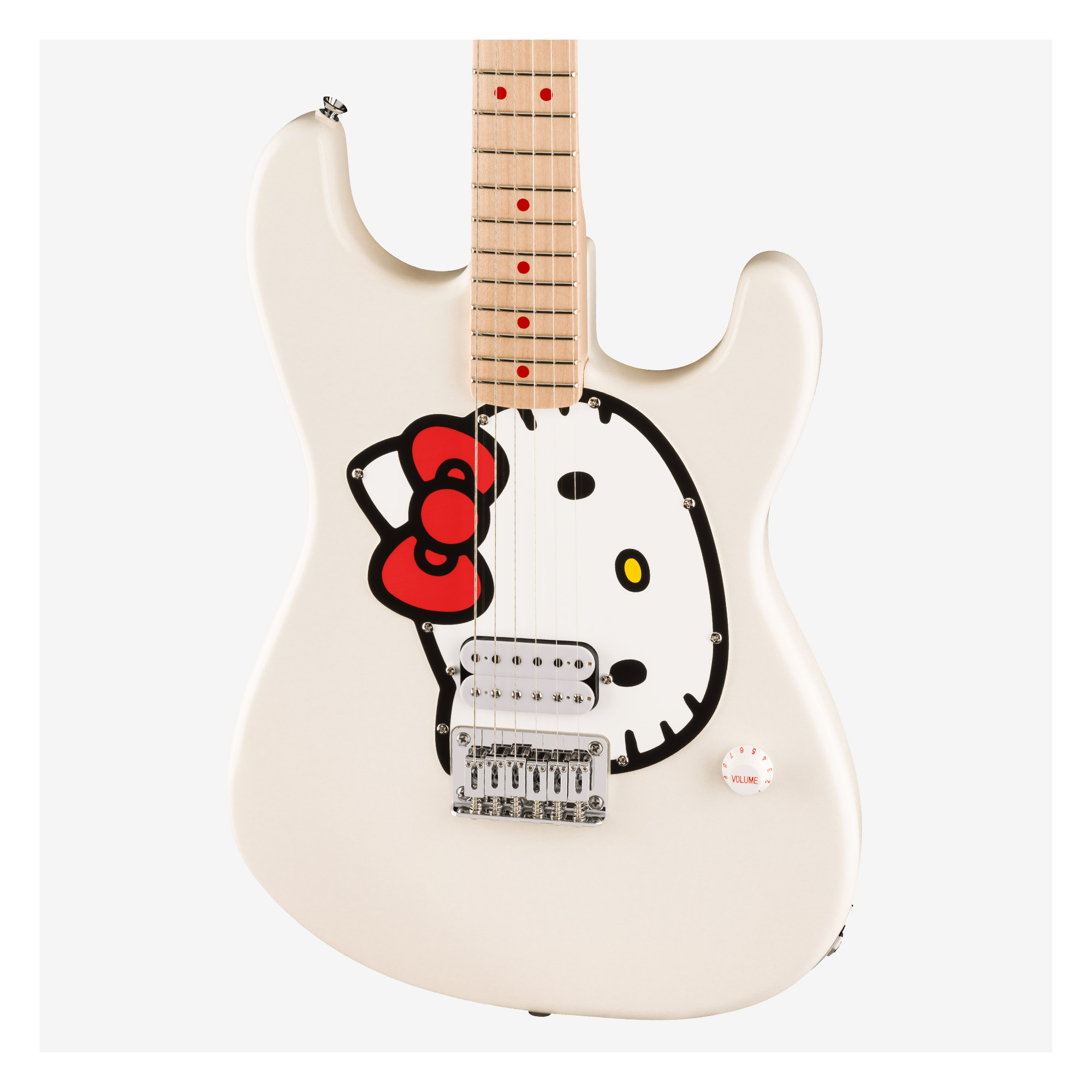 Squier Hello Kitty Stratocaster 50週年紀念款電吉他雙無搖座白色楓木指板