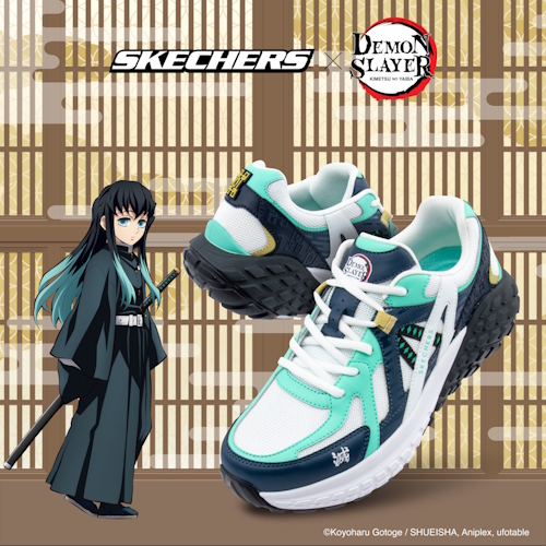 【激レア】時透無一郎モデル SKECHERS × 鬼滅の刃コラボ スニーカー SKECHERS 男休閒系列鬼滅之刃聯名款-時透無一郎款(802031GRMT) | 熱銷