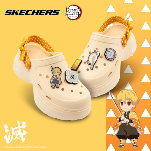 ぜんえつページ SKECHERS 女休閒系列涼拖鞋鬼滅之刃聯名款-我妻善逸款(800037WYL) | 熱