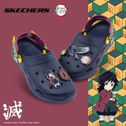 SKECHERS 男休閒系列涼拖鞋鬼滅之刃聯名款-富岡義勇款(802032NVY) | 熱