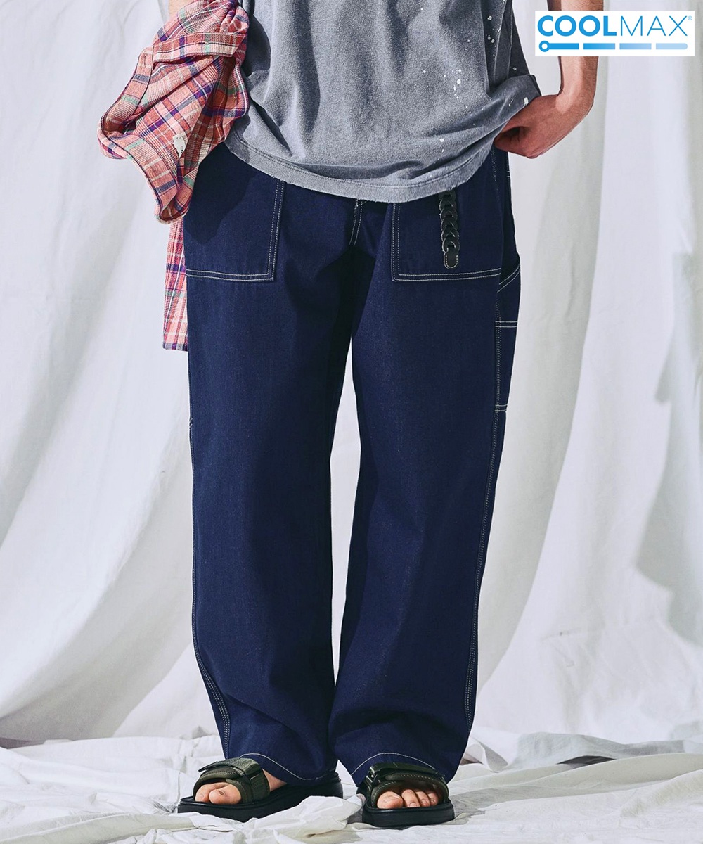 niko and男JEANS丹寧牛仔漸層色舒適畫家褲長褲-五色-645818