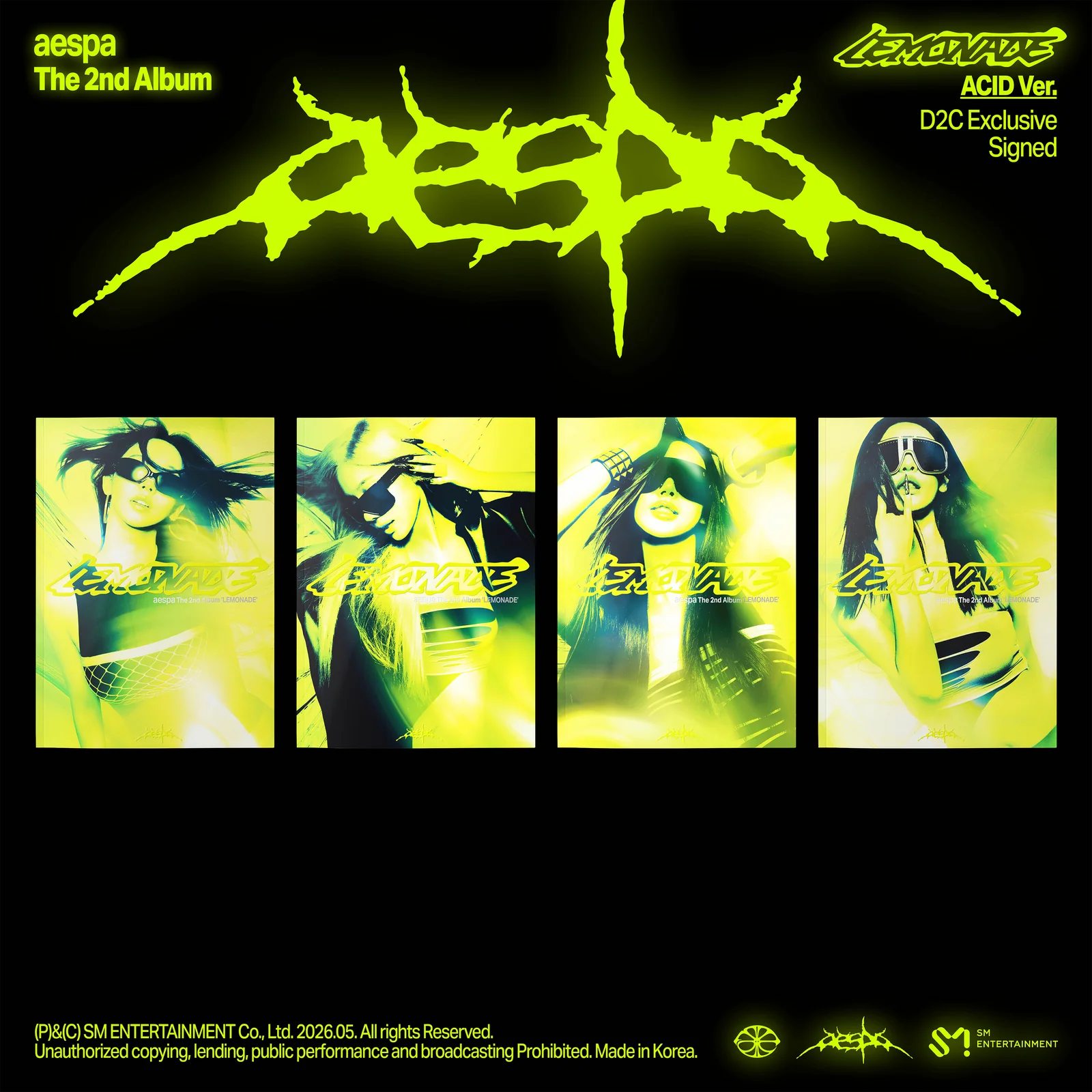 親筆簽名] AESPA - 正規二輯[LEMONADE] (ACID版) 美國進口| 熱銷推薦