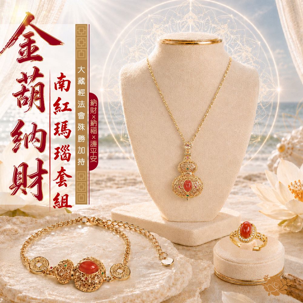 0908162　セール✨戦国紅瑪瑙17ミリ　貫通穴　キラキラ✨結晶 2026大藏經法會加持】金葫納財南紅瑪瑙套組(保平安/淨化磁場/辟邪納福