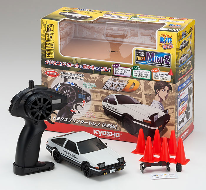 ミニッツレーサー　イニシャルD　藤原拓　AE86　TRUENO　readyset ミニッツ（MINI-Z）AWDのボディを交換。イニシャルD:トヨタ