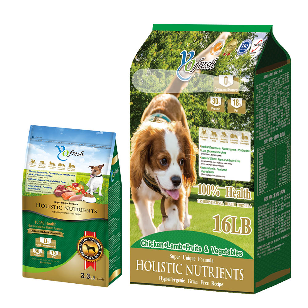 YoFresh 優鮮饌純淨無穀敏感腸胃農場雞+放牧羊+時令蔬果狗飼料1.5kg 16磅| 熱銷推薦| 貓狗甜心數位科技有限公司