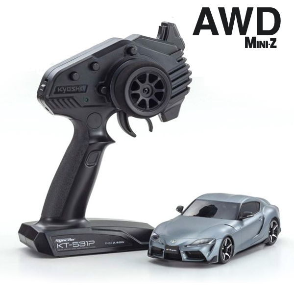 【絶版品 新品未使用】京商 Mini-z au CERUMO SUPRA Kyosho RC Mini Z Toyota Supra Drift AWD -RTR- RED 32619R