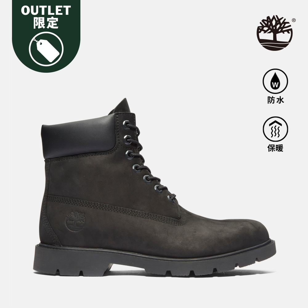 Timberland 男款黑色Timberland經典磨砂革6吋靴