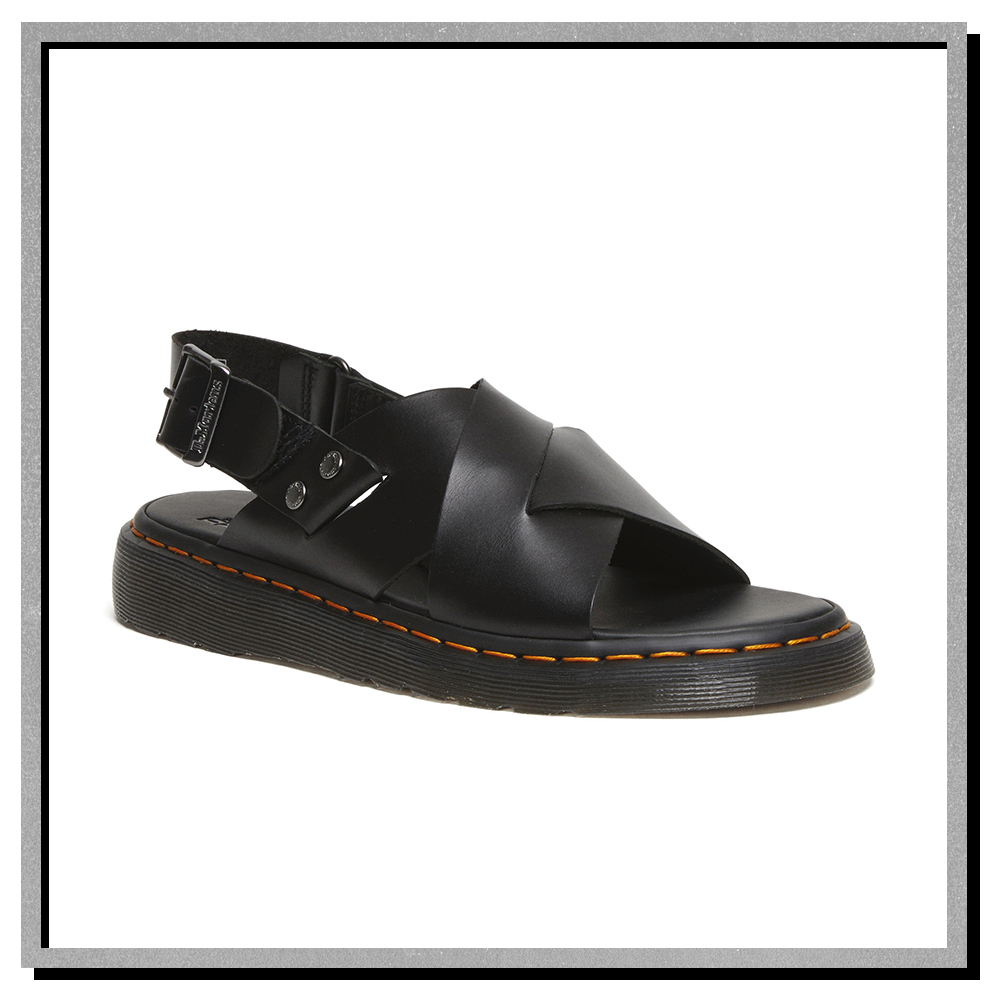 DR. MARTENS 馬汀大夫皮革交叉設計涼鞋ZANE BRANDO BLACK | 熱銷推薦