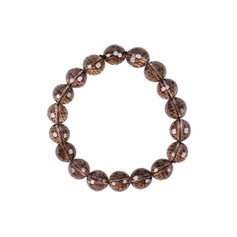 天然茶水晶切面手珠