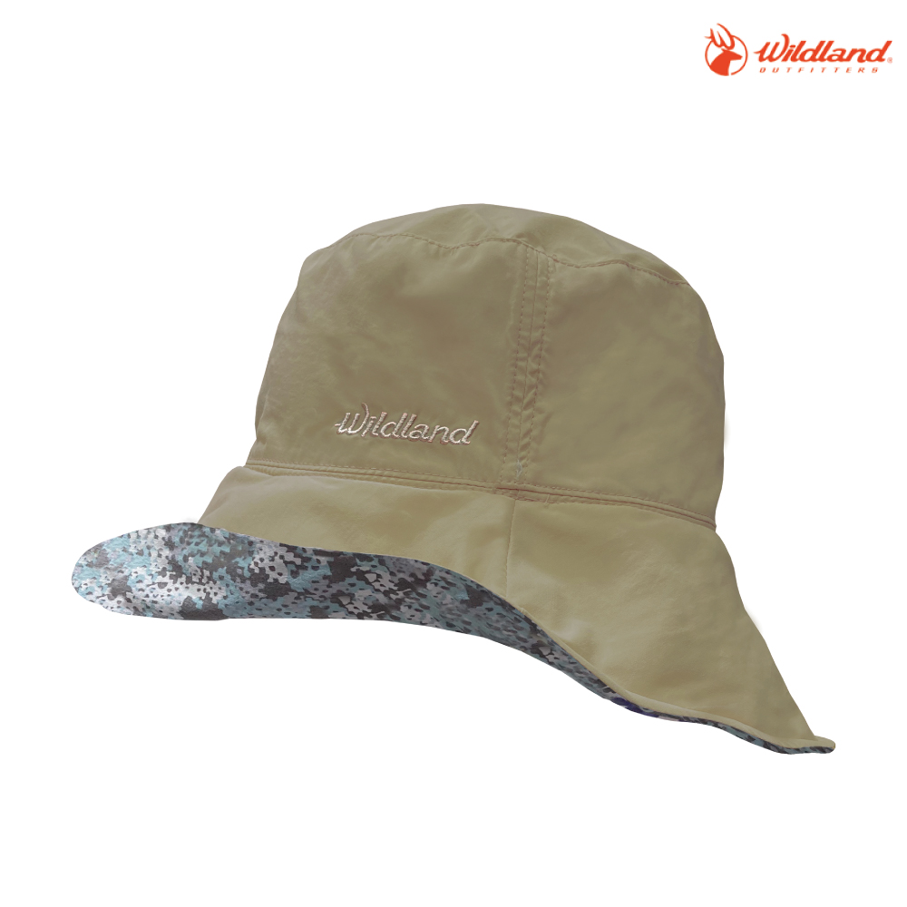 WildLand 荒野中性抗UV印花雙面遮陽漁夫帽WH1063 / 82卡其色