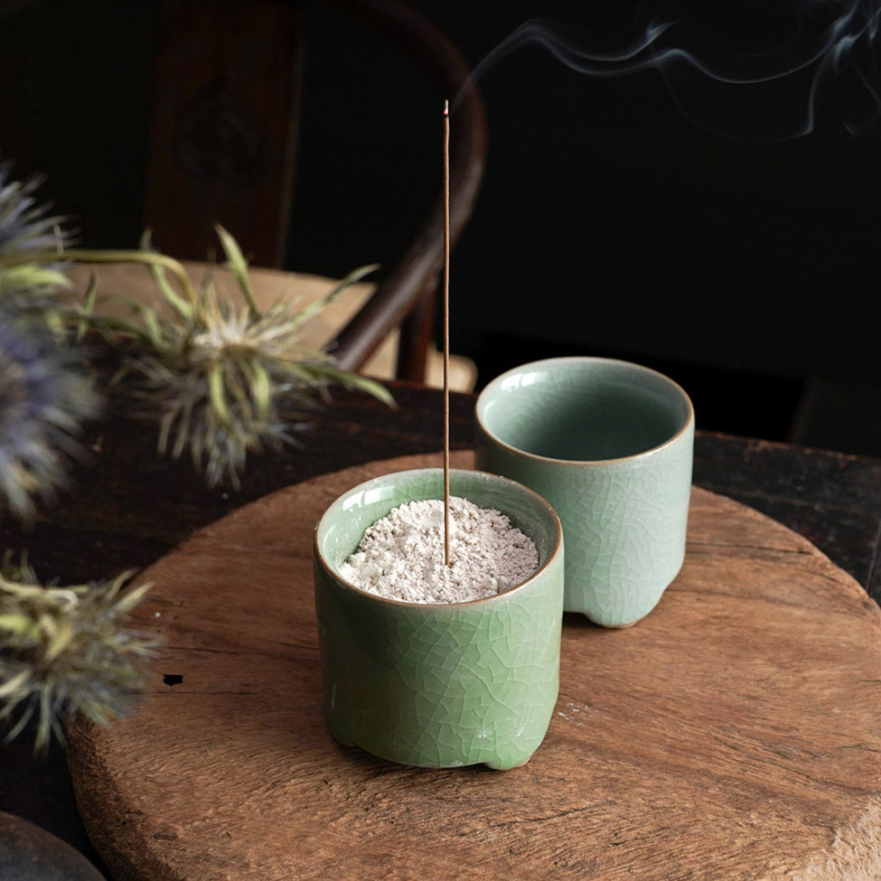 禾青香堂|青瓷聞香爐可用於隔火薰香/打香篆/點香