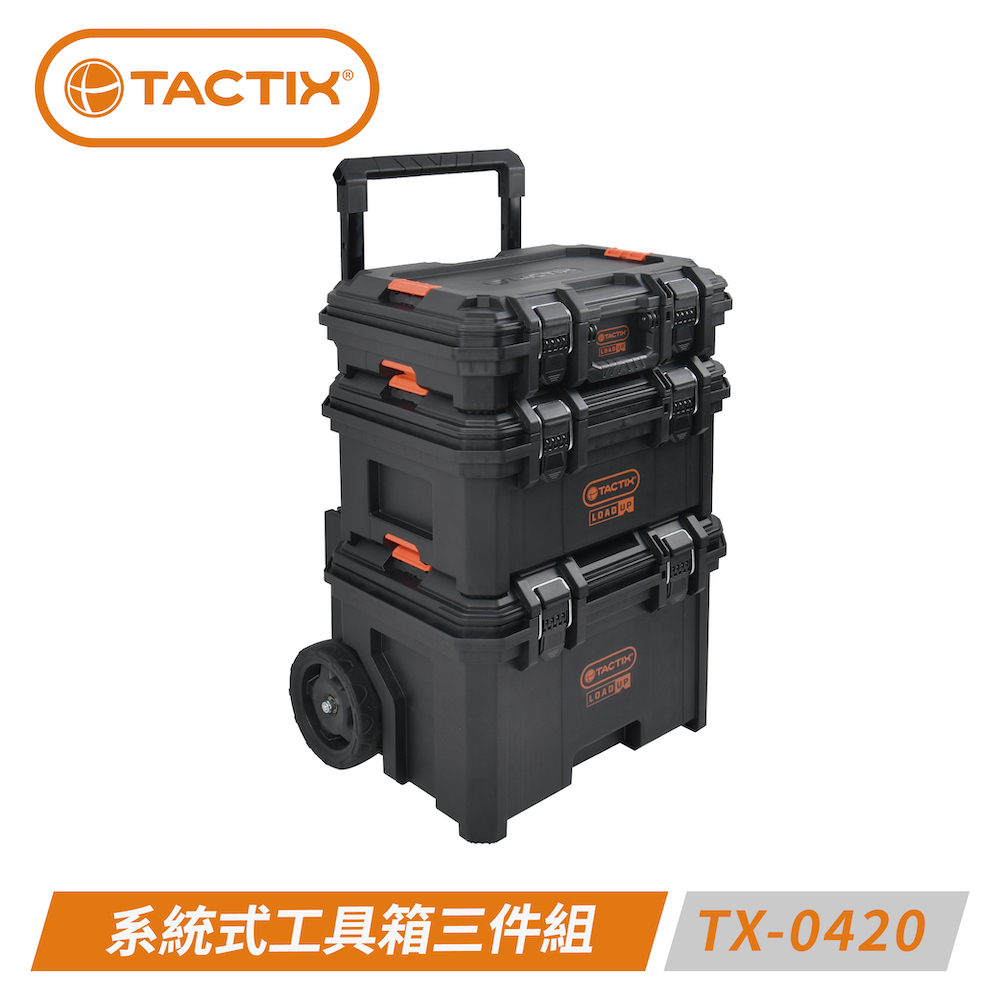 TACTIX 專業工具箱｜TX-0420 系統式工具箱三件組