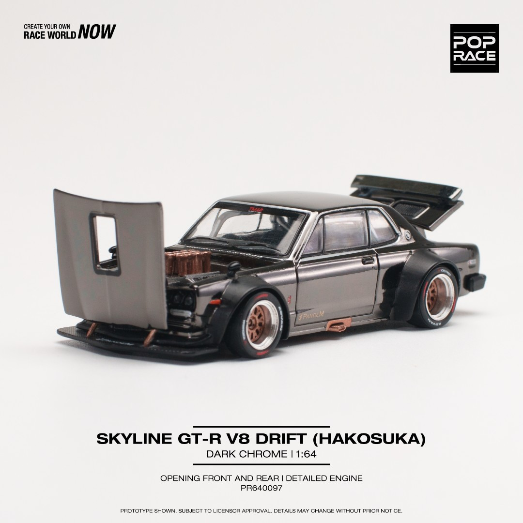 POP RACE 1/64 日產NISSAN SKYLINE GT-R V8 DRIFT (HAKOSUKA