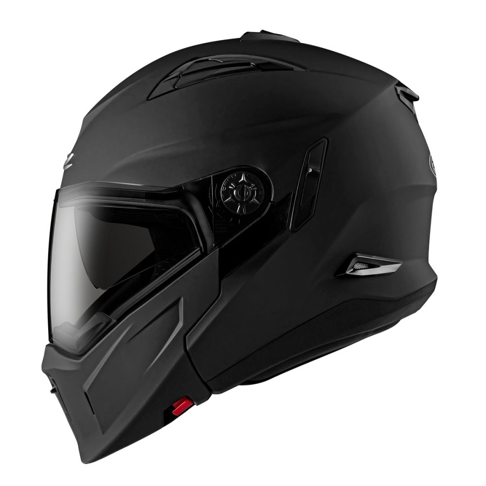 可全罩可半罩】ZEUS ZS-613H 素色消光黑複合式安全帽(內藏墨鏡)【附面