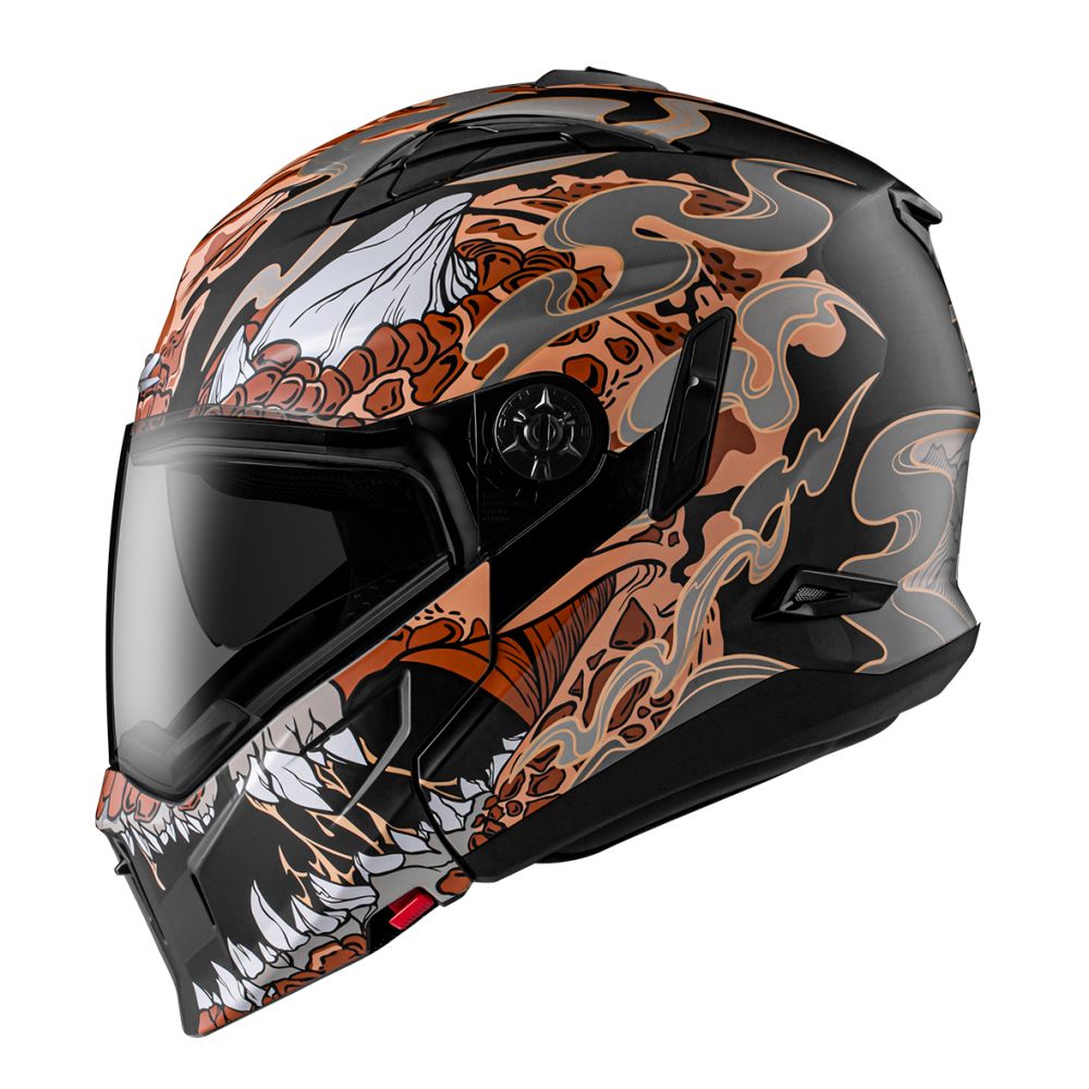 可全罩可半罩】ZEUS ZS-613H AJ48 獸消光黑咖啡複合式安全帽(內藏墨鏡