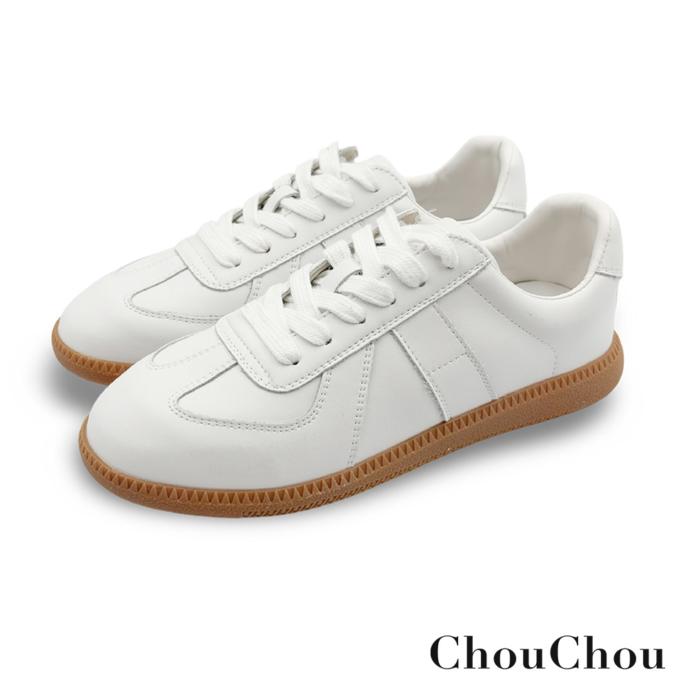 ChouChou】舒適真皮德訓小白鞋-純白CH1011