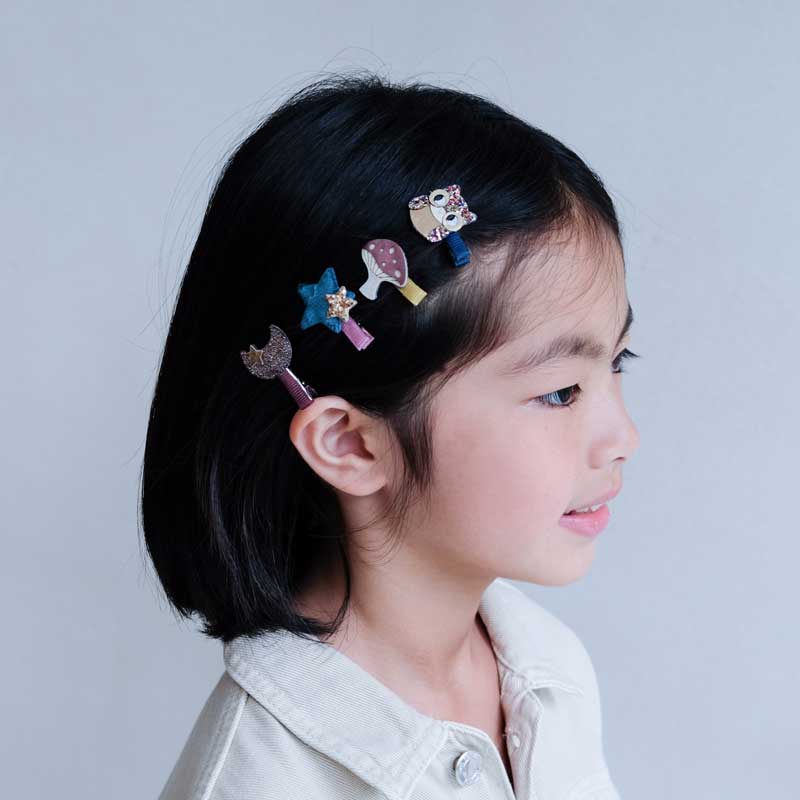 英國Mimi & Lula_AW24_魔幻林地-貓頭鷹迷你髮夾8入 英國Mimi & Lula_AW24_魔幻林地-貓頭鷹迷你髮夾8入