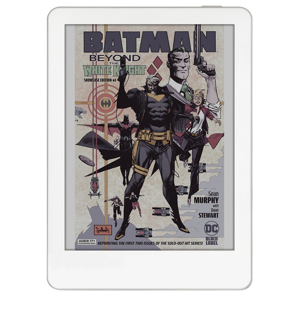BATMANBEYONDTHEWHITE SHOWCASE EDITION 1SeanMURPHYwithDaveSTEWARTDCBLACKAGES 17+ REPRINTING THE FIRST TWO ISSUES OF THE SOLD-OUT HIT SERIES! LABEL