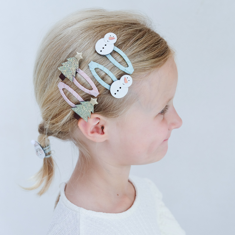 英國Mimi & Lula_AW24_Xmas聖誕雪人滴答夾4入 英國Mimi & Lula_AW24_Xmas聖誕雪人滴答夾4入