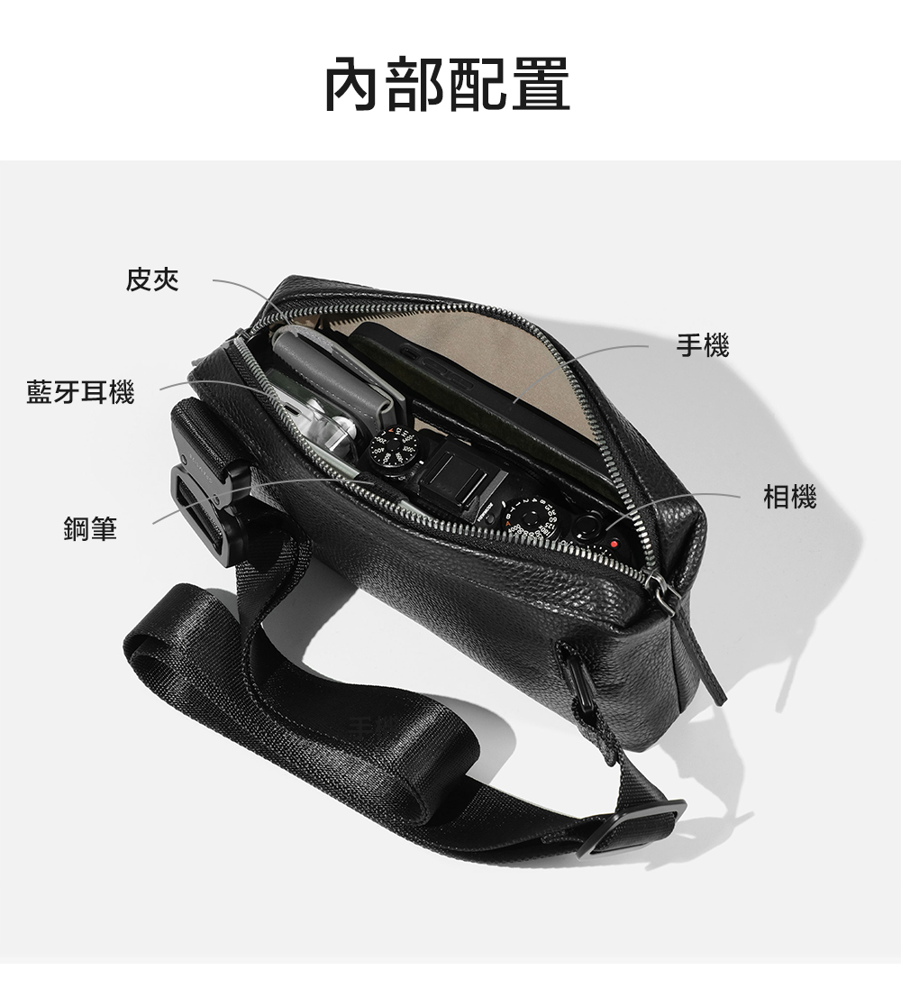 藍牙耳機鋼筆皮夾內部配置手機相機