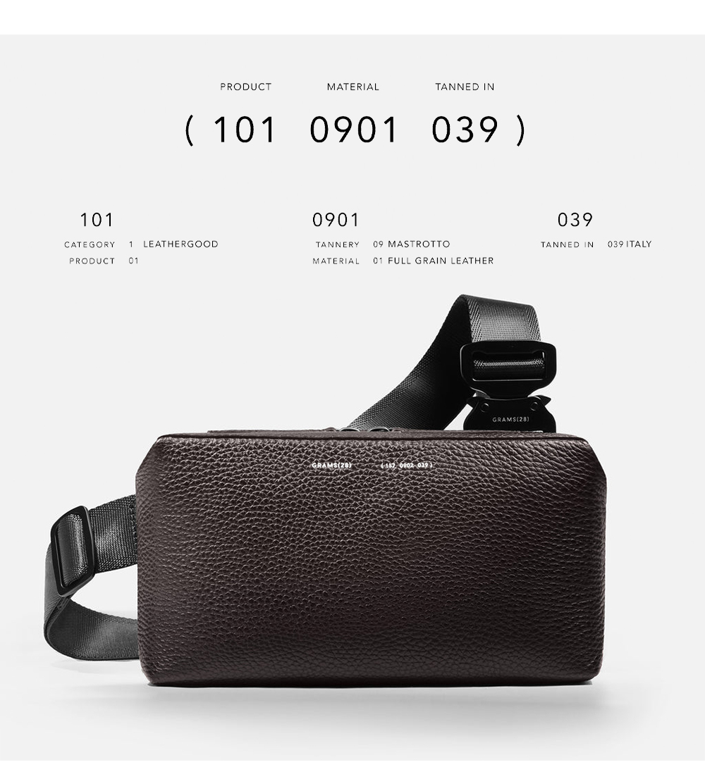 PRODUCTMATERIALTANNED IN101 0901 039101CATEGORY 1 LEATHERGOODPRODUCT 010901TANNERY 09 MASTROTTOMATERIAL 01 FULL GRAIN LEATHERGRAMS( )GRAMS(28)039TANNED IN 039 ITALY