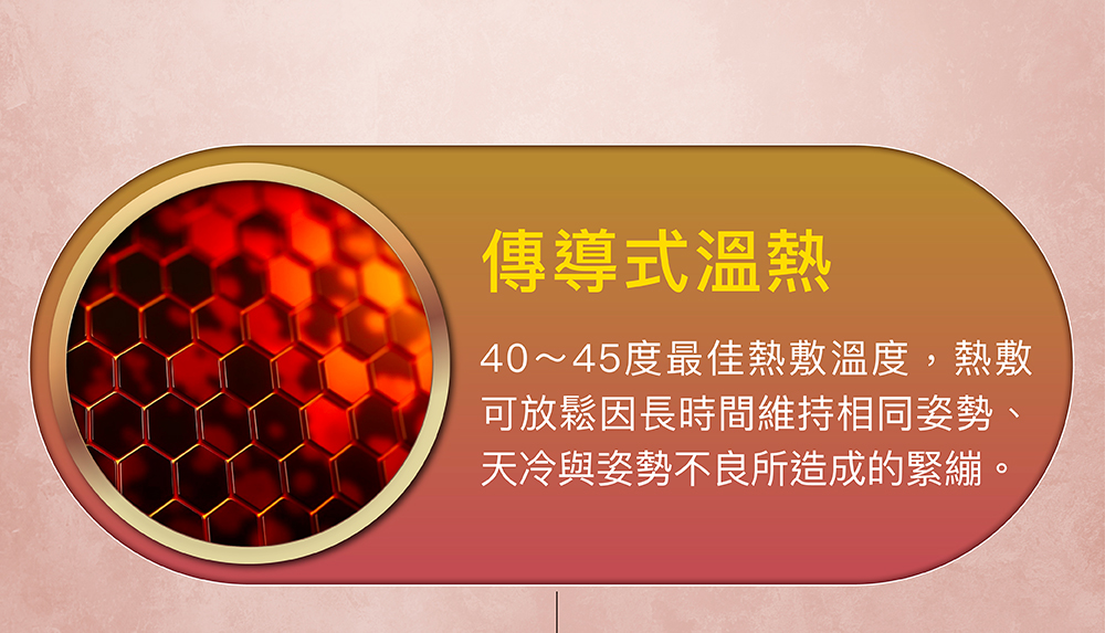 40-45度最佳溫熱熱敷功能