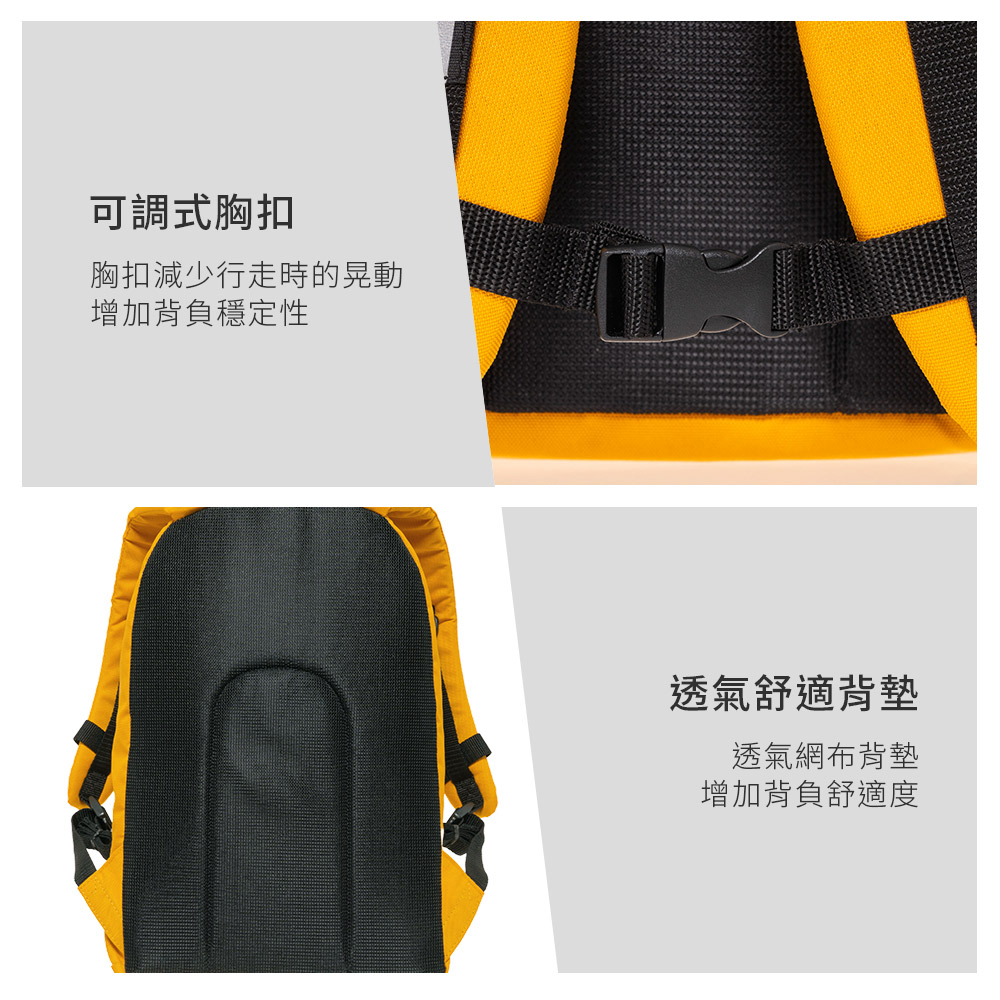 【OUTDOOR】風格前線星星圓款後背包-黃色 OD153335YL