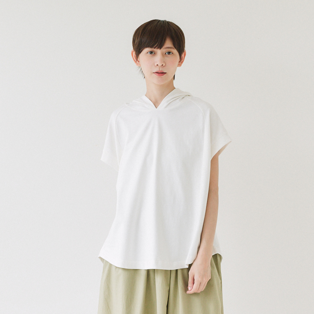 【Simply Yours】フード付きヘビー半袖TシャツホワイトF - トップス - コットン・麻 ホワイト