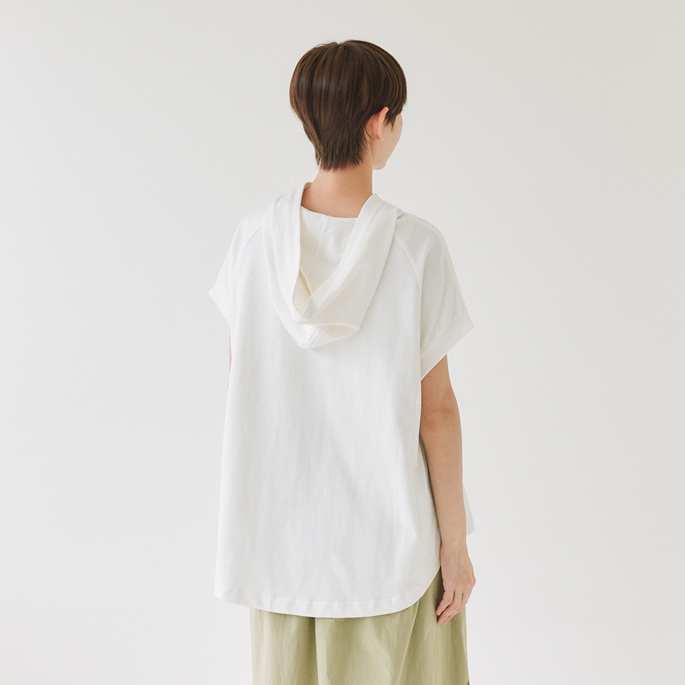 【Simply Yours】フード付きヘビー半袖TシャツホワイトF - トップス - コットン・麻 ホワイト