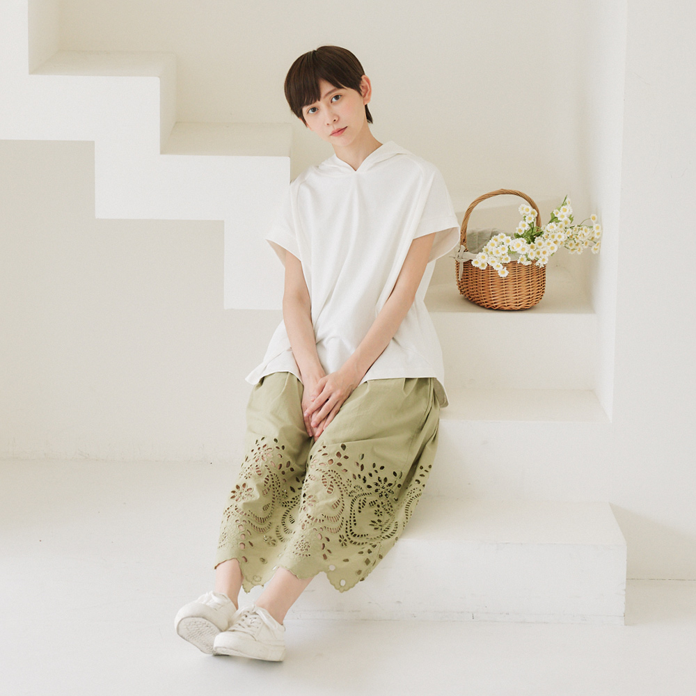 【Simply Yours】フード付きヘビー半袖TシャツホワイトF - トップス - コットン・麻 ホワイト
