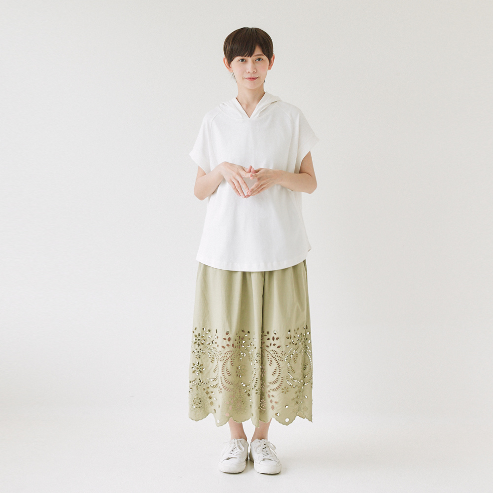 【Simply Yours】フード付きヘビー半袖TシャツホワイトF - トップス - コットン・麻 ホワイト