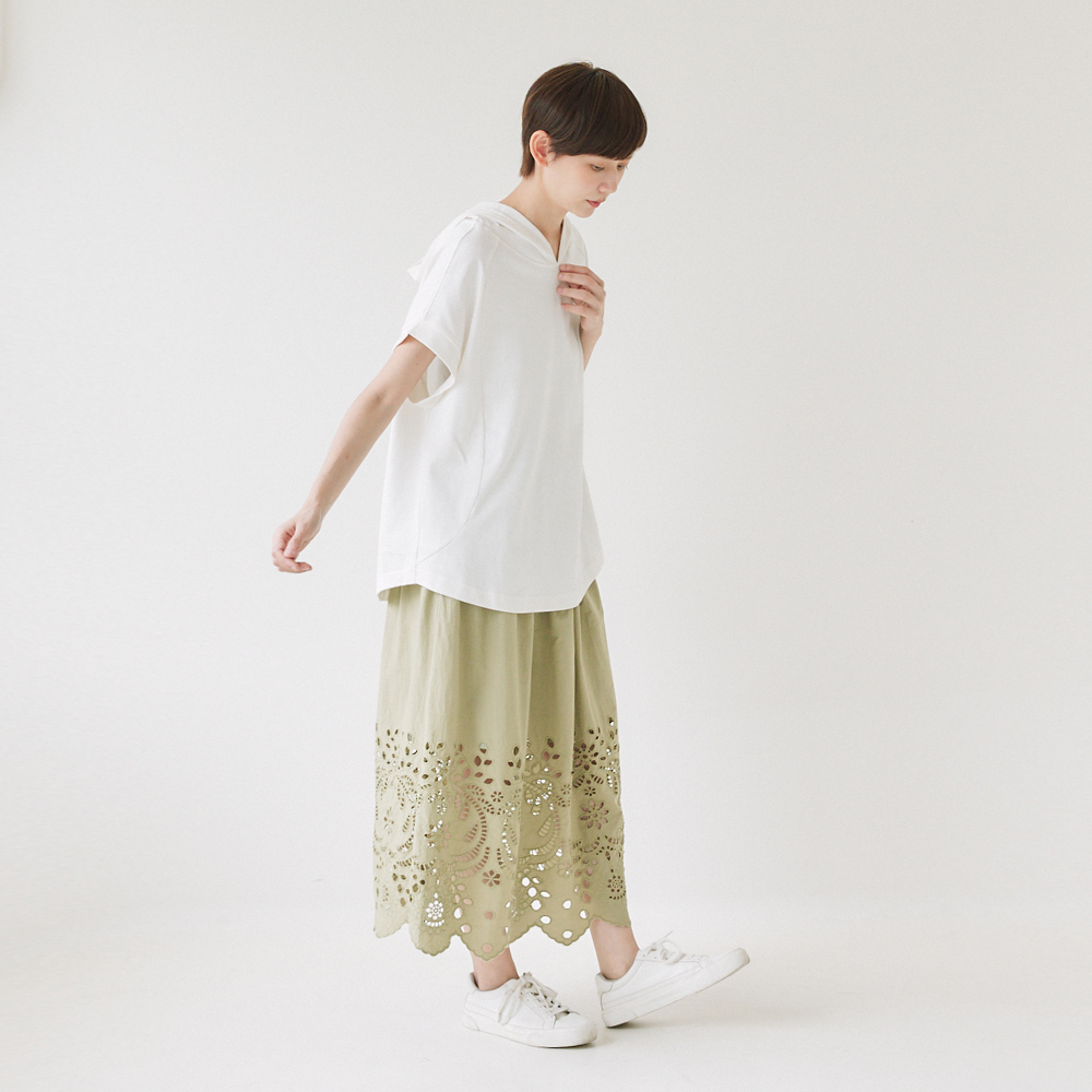 【Simply Yours】フード付きヘビー半袖TシャツホワイトF - トップス - コットン・麻 ホワイト
