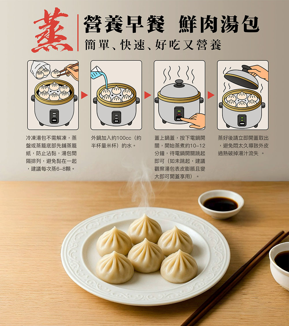 湯包電鍋蒸煮 教學步驟圖